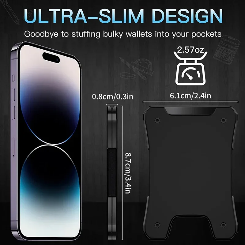 Metal Wallet for Men, Ergonomics Design Money Clip Wallet with Compass, Minimalist Slim Wallet with RFID Blocking - Image 25