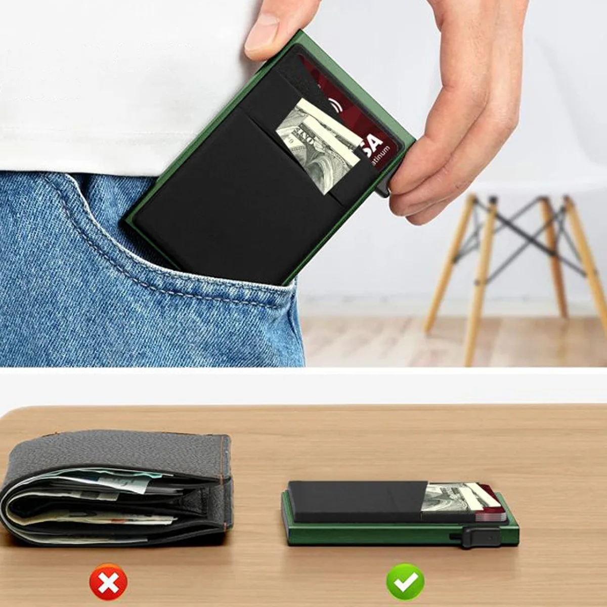 Anti-theft Cards Protectors Card Holder Minimalist Smart Wallet RFID Protection Aluminum Metal Box Cardholder Case Porte Carte - Image 20