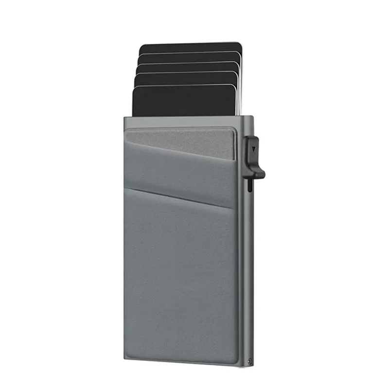 Anti-theft Cards Protectors Card Holder Minimalist Smart Wallet RFID Protection Aluminum Metal Box Cardholder Case Porte Carte - Image 6