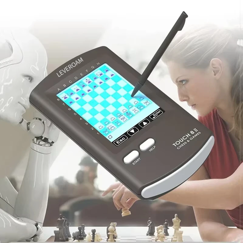 Handheld Electronic Chess Board 8 in 1 Touch Chess Computer Game Smart Electronic-game Chess Sets Adults Family smart chess Game