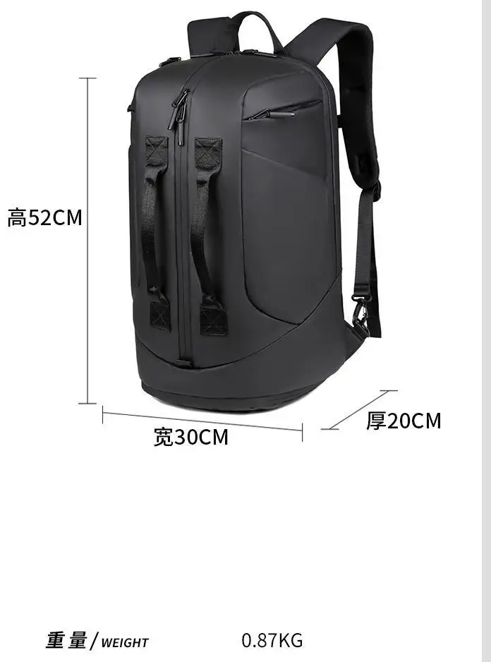 Men's Backpack Double-Back Portable Travel Backpack Large Capacity Water-Proof Backpack Multi-Functional Boarding Backpack - Image 11