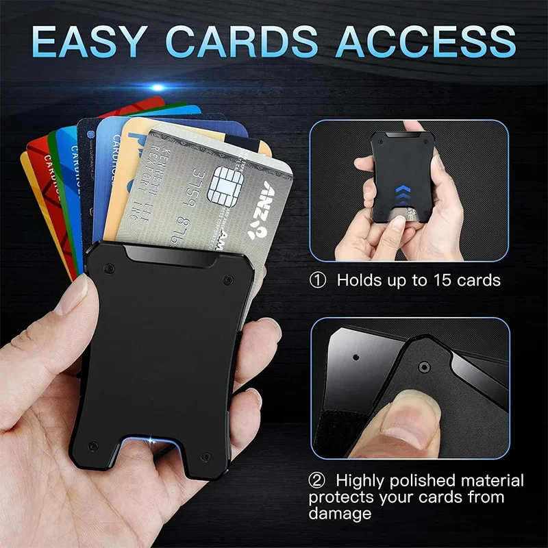 Metal Wallet for Men, Ergonomics Design Money Clip Wallet with Compass, Minimalist Slim Wallet with RFID Blocking - Image 29