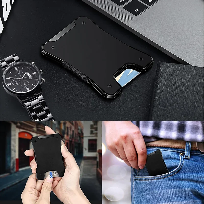 Metal Wallet for Men, Ergonomics Design Money Clip Wallet with Compass, Minimalist Slim Wallet with RFID Blocking - Image 24