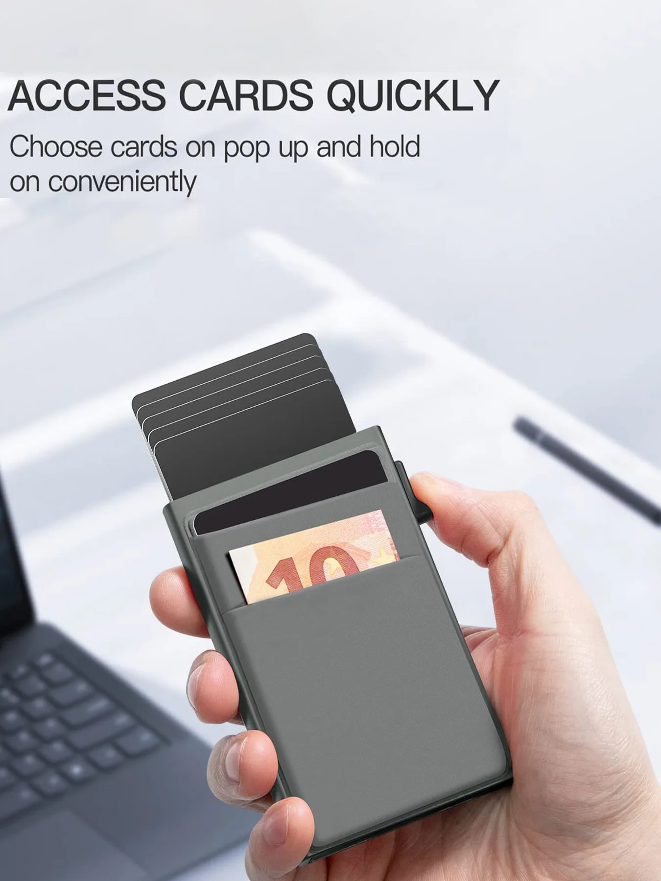 Anti-theft Cards Protectors Card Holder Minimalist Smart Wallet RFID Protection Aluminum Metal Box Cardholder Case Porte Carte - Image 12