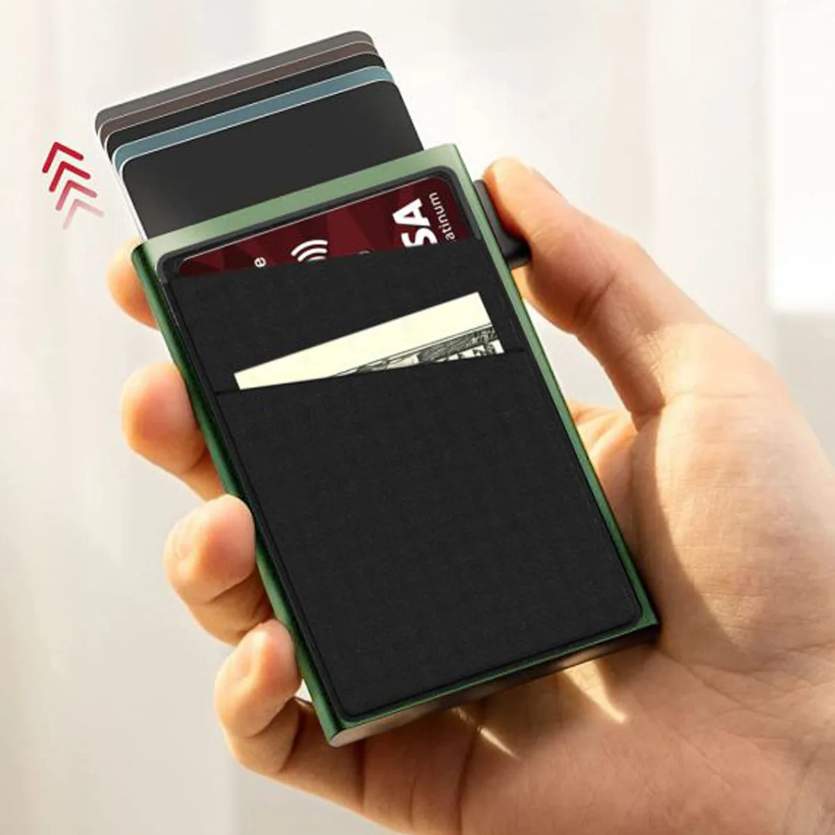 Anti-theft Cards Protectors Card Holder Minimalist Smart Wallet RFID Protection Aluminum Metal Box Cardholder Case Porte Carte - Image 19