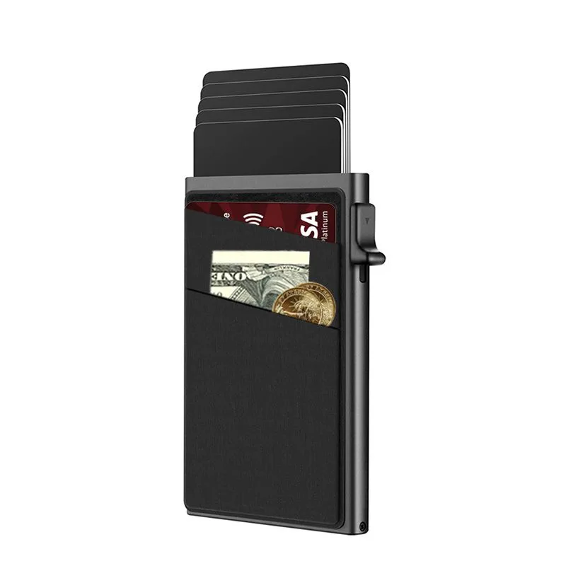 Anti-theft Cards Protectors Card Holder Minimalist Smart Wallet RFID Protection Aluminum Metal Box Cardholder Case Porte Carte - Image 7