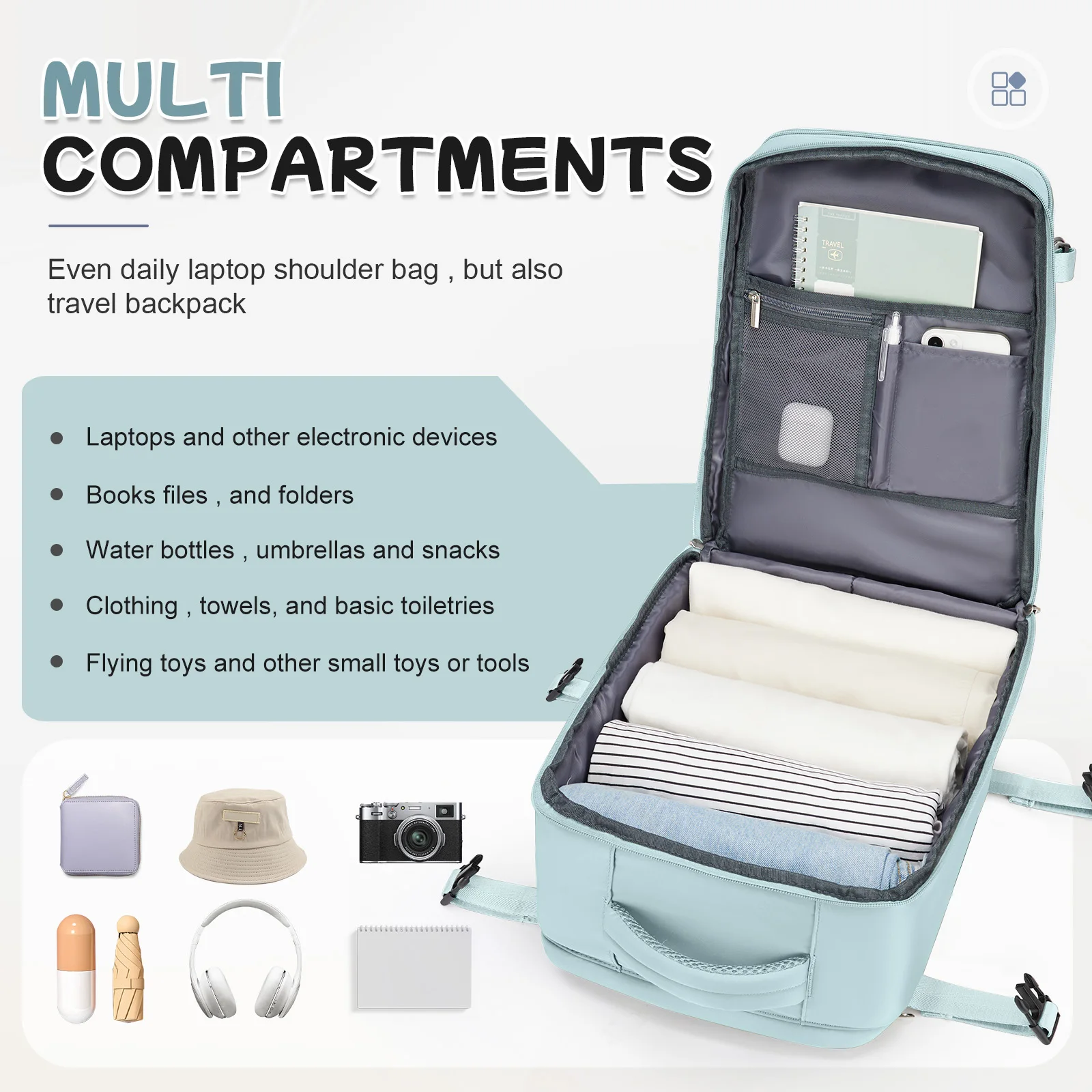 Multifunction Outdoor Backpack Big Capacity Travel Backpack For Women Men, Laptop Backpacks,Ryanair 40x20x25 Water Resistant Bag - Image 3