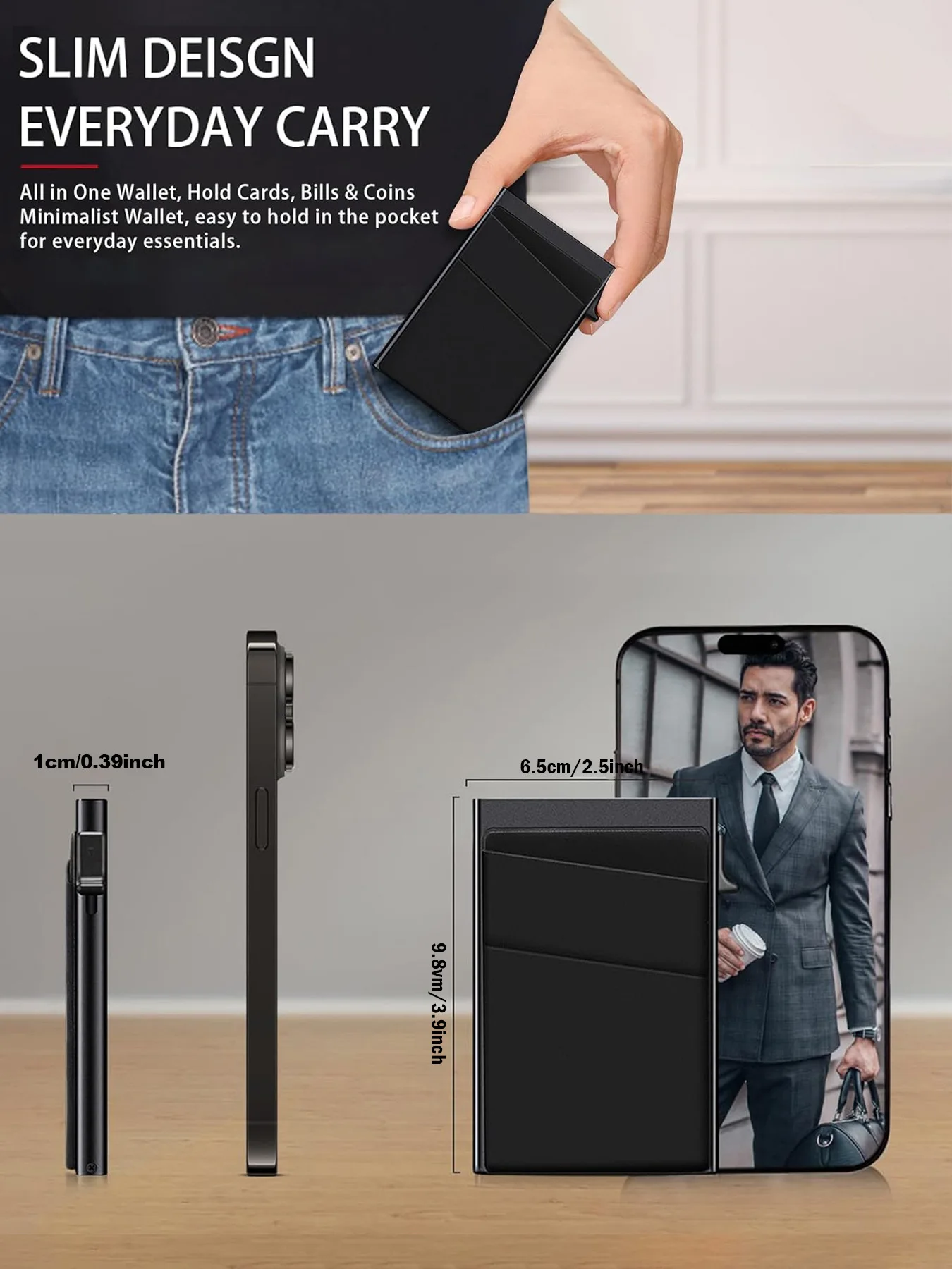 Anti-theft Cards Protectors Card Holder Minimalist Smart Wallet RFID Protection Aluminum Metal Box Cardholder Case Porte Carte - Image 2