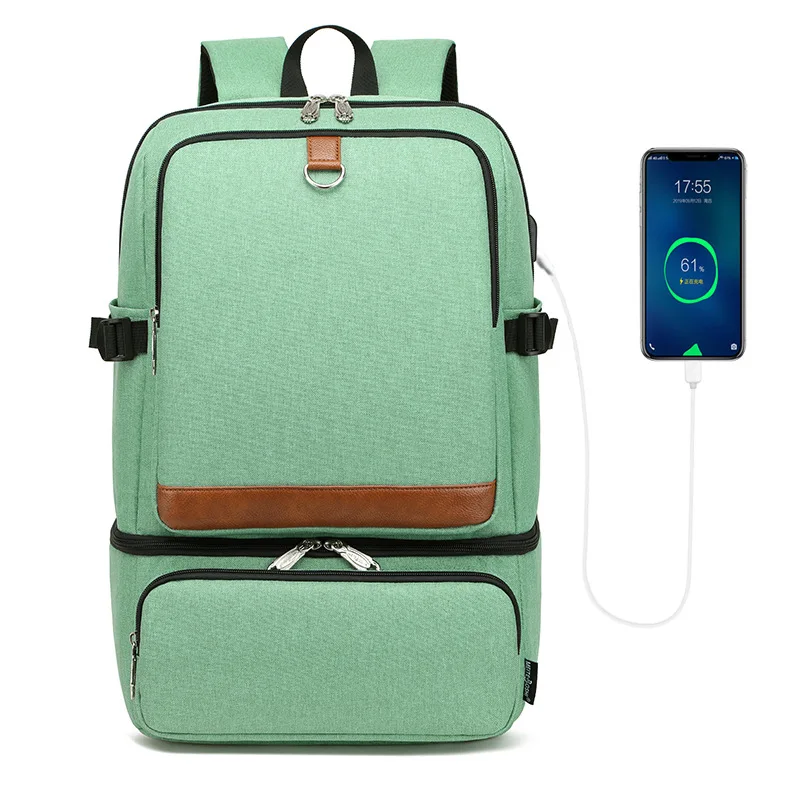 Fashion Black Laptop Backpack Compartment USB Waterproof Backpacks Cooler Bags Outdoor Hiking Thermal Insulated lunch Bag - Image 7