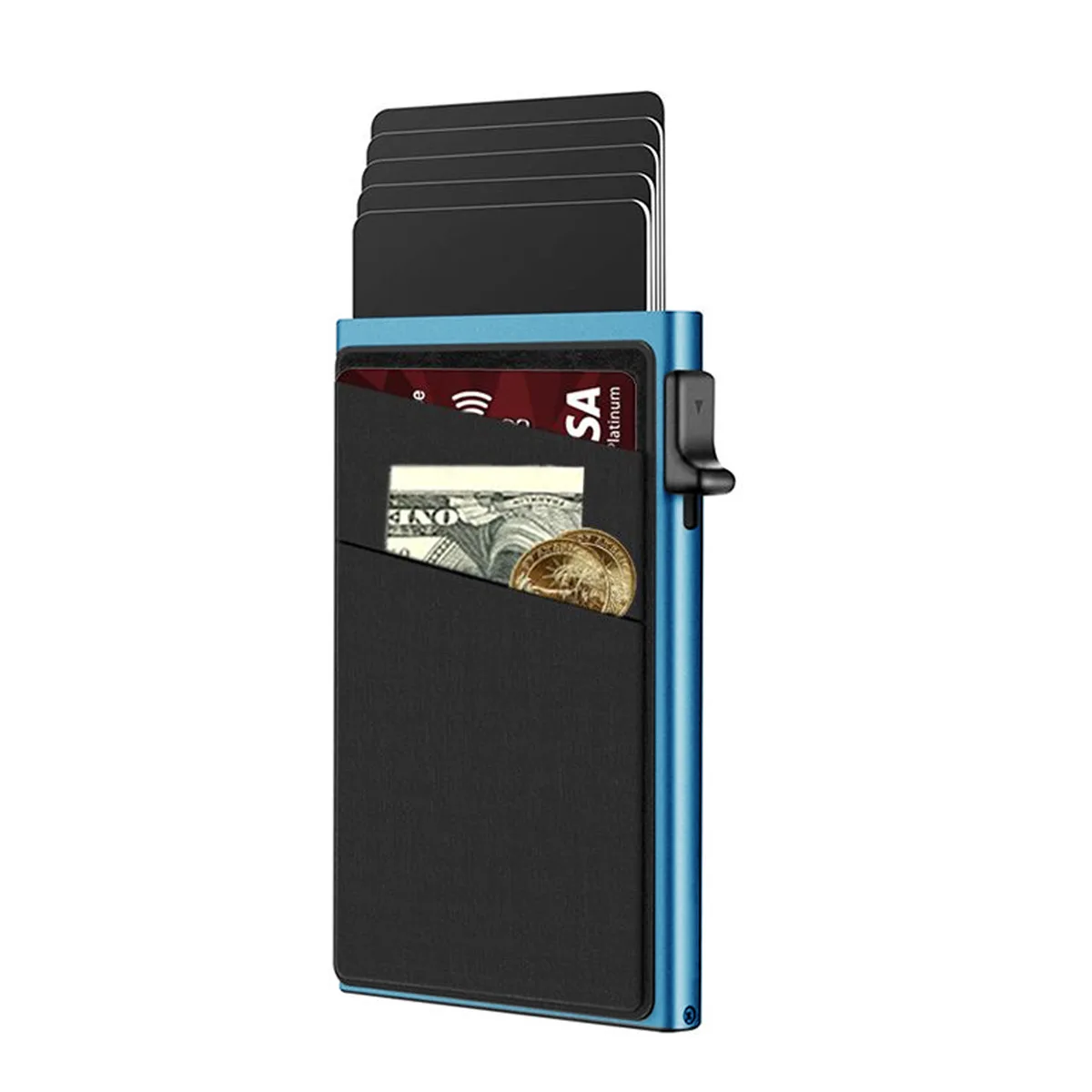Anti-theft Cards Protectors Card Holder Minimalist Smart Wallet RFID Protection Aluminum Metal Box Cardholder Case Porte Carte - Image 14