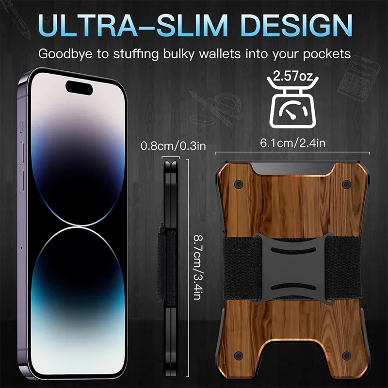 Metal Wallet for Men, Ergonomics Design Money Clip Wallet with Compass, Minimalist Slim Wallet with RFID Blocking - Image 38