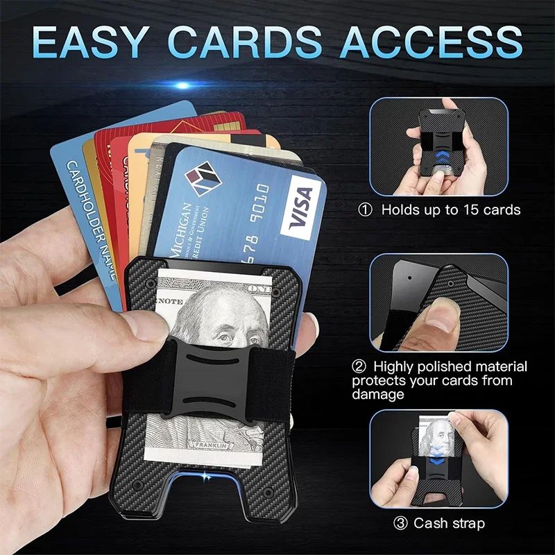 Metal Wallet for Men, Ergonomics Design Money Clip Wallet with Compass, Minimalist Slim Wallet with RFID Blocking - Image 23
