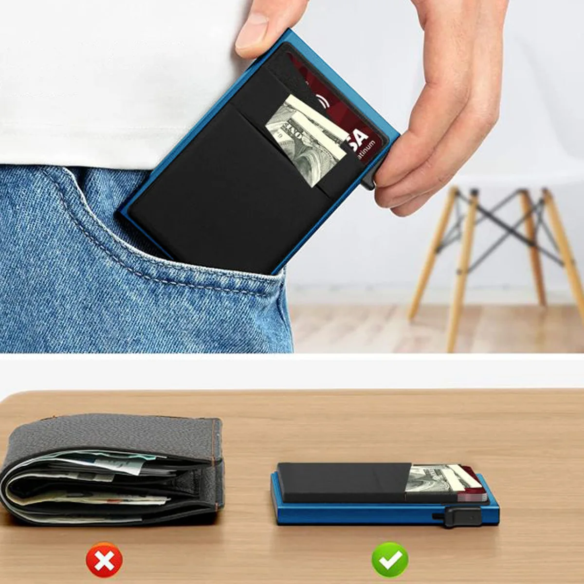 Anti-theft Cards Protectors Card Holder Minimalist Smart Wallet RFID Protection Aluminum Metal Box Cardholder Case Porte Carte - Image 16